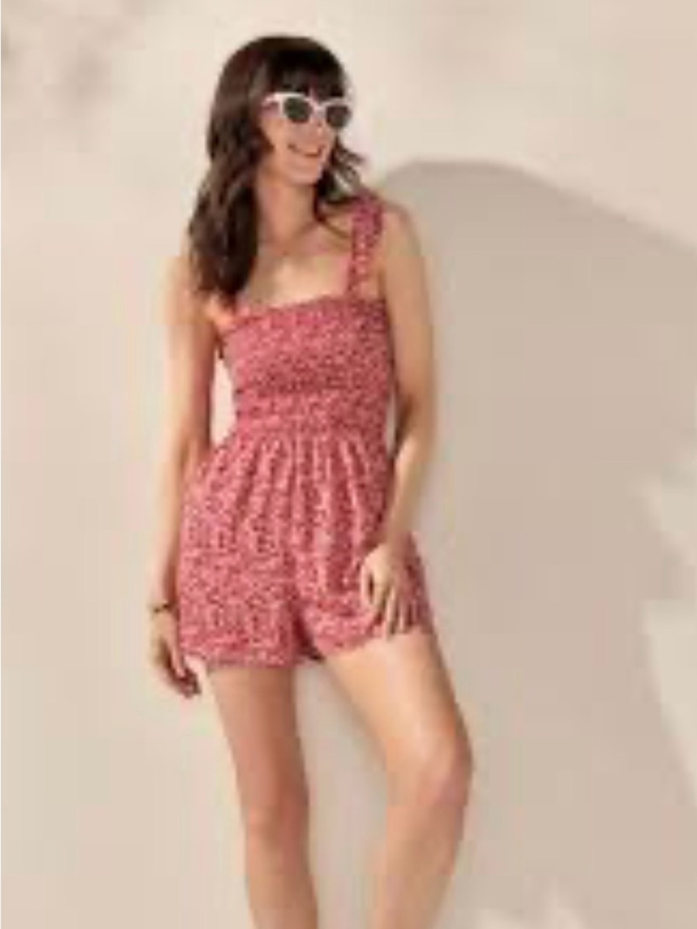 Mi Ami  red Floral Romper